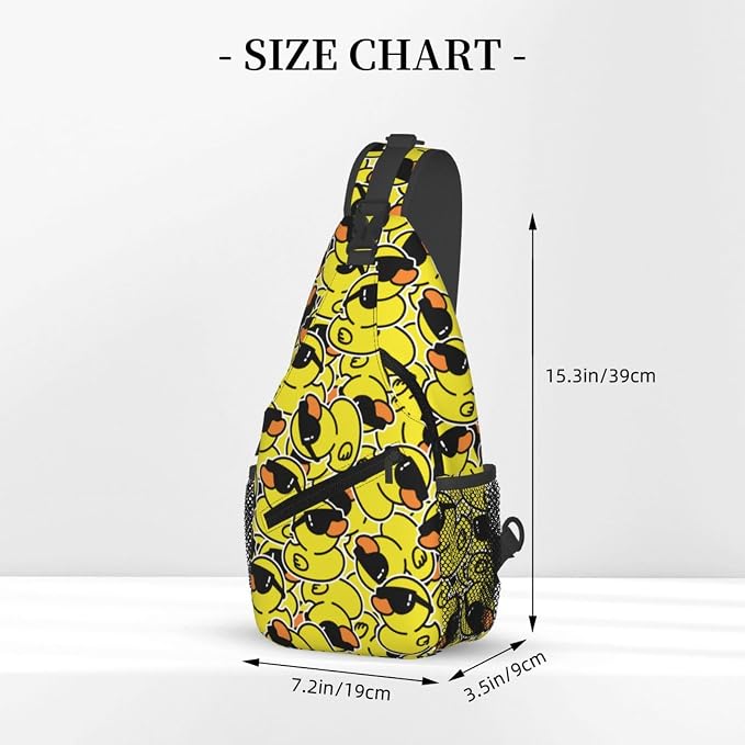 Cartoon Duck Sling Bag For Women Men Cute Yellow Duck Backpack Crossbody - Image 3