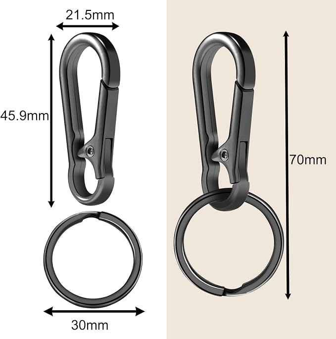 2pcs Metal Keychain Rings, Sturdy Key Chain Ring Carabiner Clip, Key Holder - Image 3