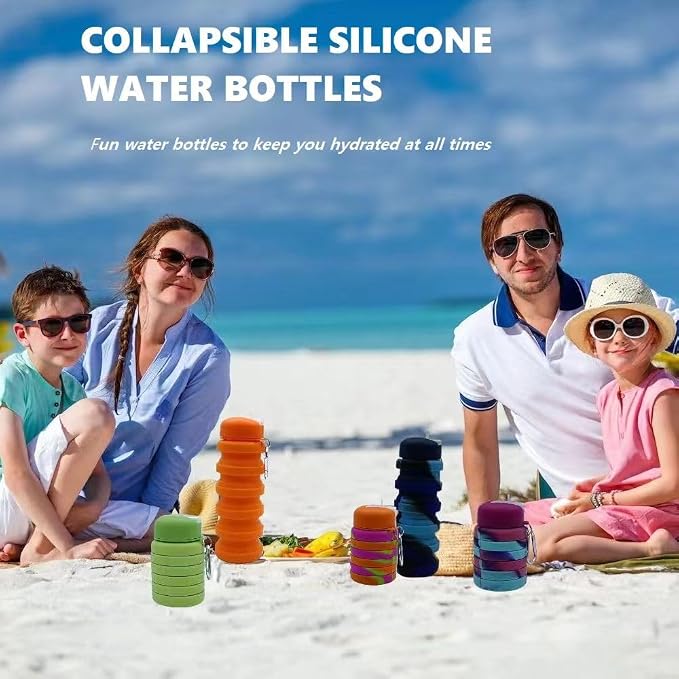 Collapsible Water Bottles 2 Pack 16oz, Travel Portable Sport Water Bottle - Image 3