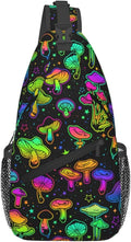 Magic Mushrooms Sling Bag For Women Men Fashion Mushroom Backpack Crossbody by Unknown