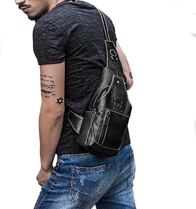Hebetag Leather Sling Bag Backpack - Image 6
