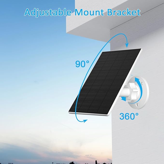 2W Solar Panel for Security Camera Outdoor, USB/USB-C Charger - Image 5