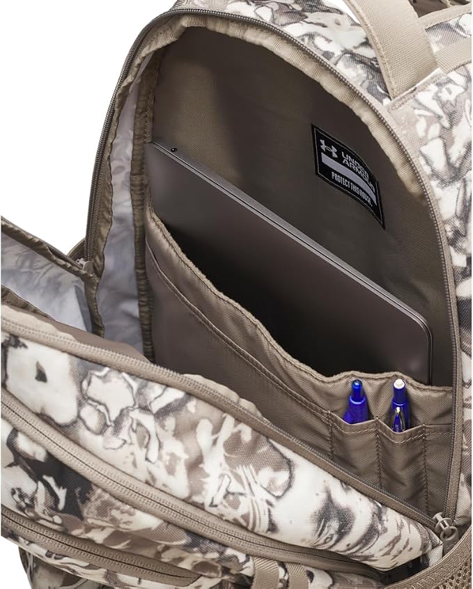 Under Armour Unisex Hustle 6.0 Backpack Taupe Dusk/Taupe Dusk/Summit White One - Image 4