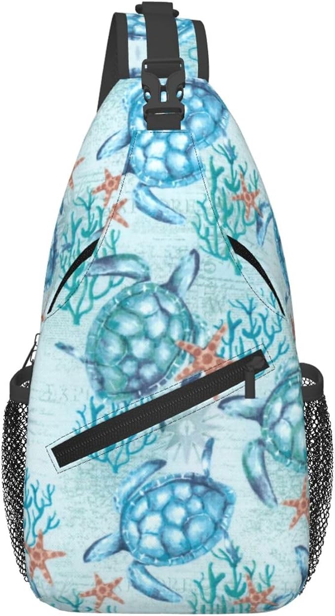 Sea Turtle Sling Backpack for Women Men by Unknown