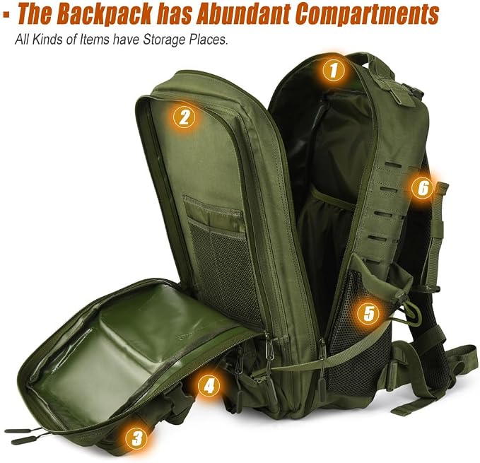 45L Tactical Backpack for Men Women, Military Assault Pack - Image 3