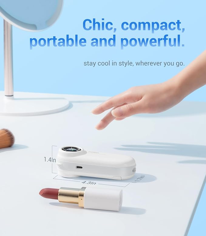 Diveblues Handheld Portable Turbo Fan, 4000mAh USB Rechargeable Pocket Fan - Image 6