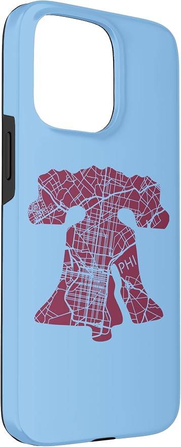 Philadelphia Street Map Liberty Bell Vintage Maroon Philly Case - Image 3