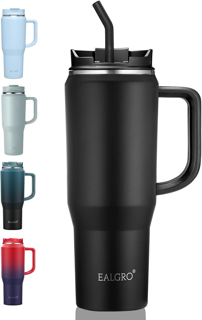 EALGRO 40 oz Tumbler with Handle, Insulated Tumblers with Lid and Straw by EALGRO