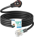 DEWENWILS 360° Rotating Flat Plug Extension Cord, 15FT Black Extension Cord by DEWENWILS
