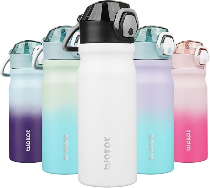 BJPKPK Water Bottle with Straw 18oz Insulated Water Bottles Reusable Stainless by BJPKPK