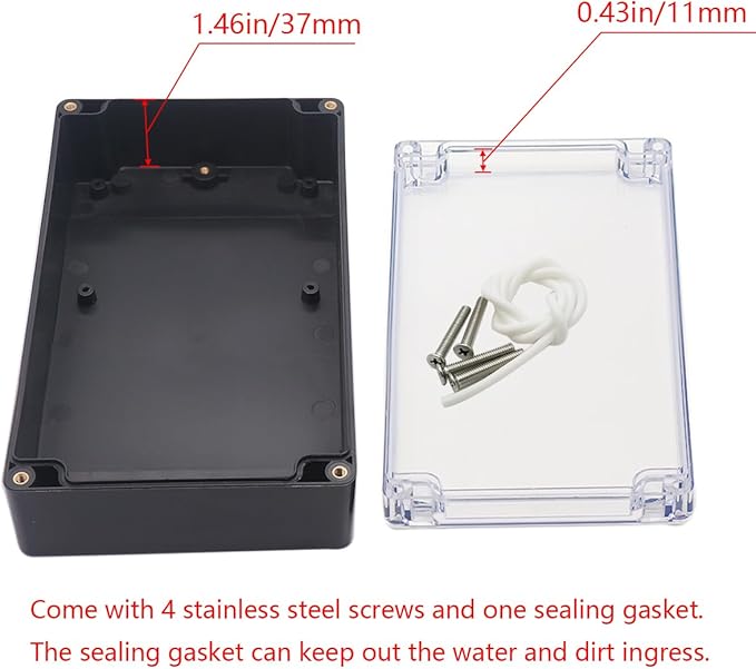 Project Box IP65 Waterproof Junction Box ABS Plastic Black Electrical Boxes DIY - Image 4
