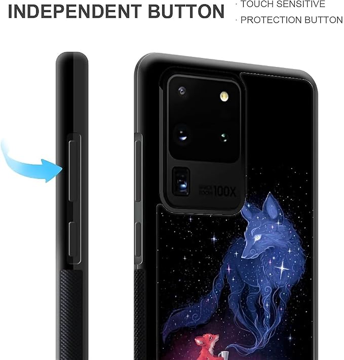 for Samsung Galaxy S20 Ultra Case, Galaxy Fox Wolf Pattern Graphic Design Girl - Image 4