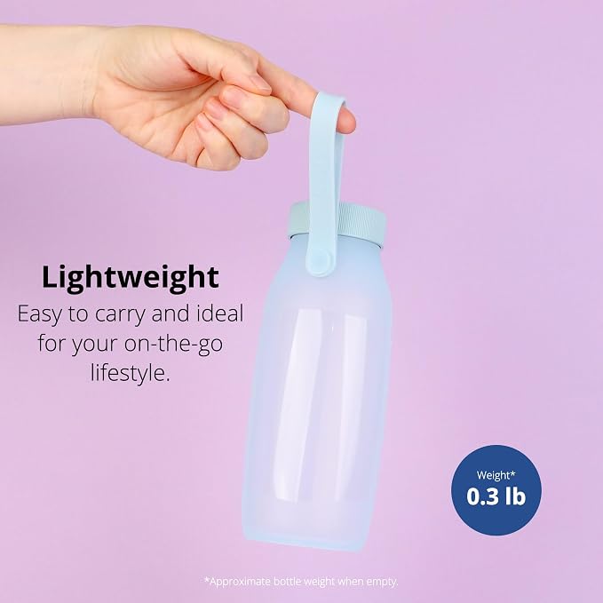 BLUE GINKGO Collapsible Water Bottle – Lightweight, Foldable Silicone Bottle - Image 4