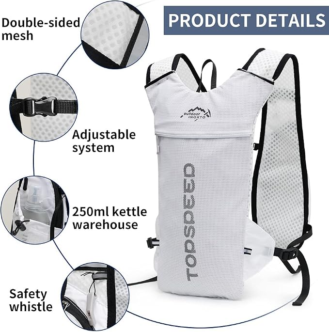 INOXTO Running Hydration Vest Backpack, Lightweight Insulated Pack - Image 2