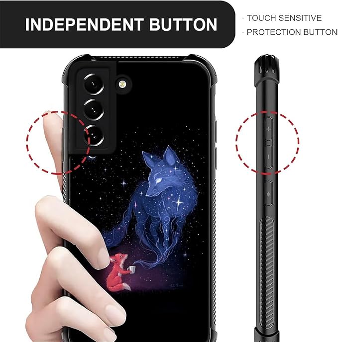 for Samsung Galaxy S21 Plus Case, Galaxy Fox Wolf Pattern Graphic Design Girl - Image 6