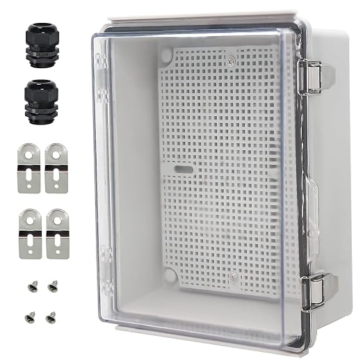 Zulkit Junction Box IP67 Waterproof Electrical Box Hinged Clear Cover Stainless by Zulkit