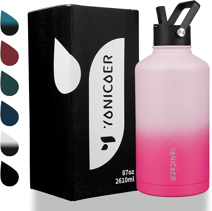 Insulated Water Bottle 87oz, Triple Wall Vacuum Stainless Steel, Leak Proof & - Image 7