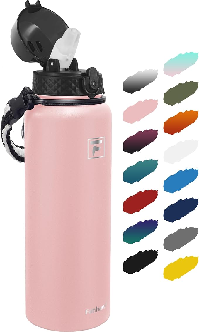 Fanhaw 40 oz Insulated Stainless Steel Water Bottle by FANHAW