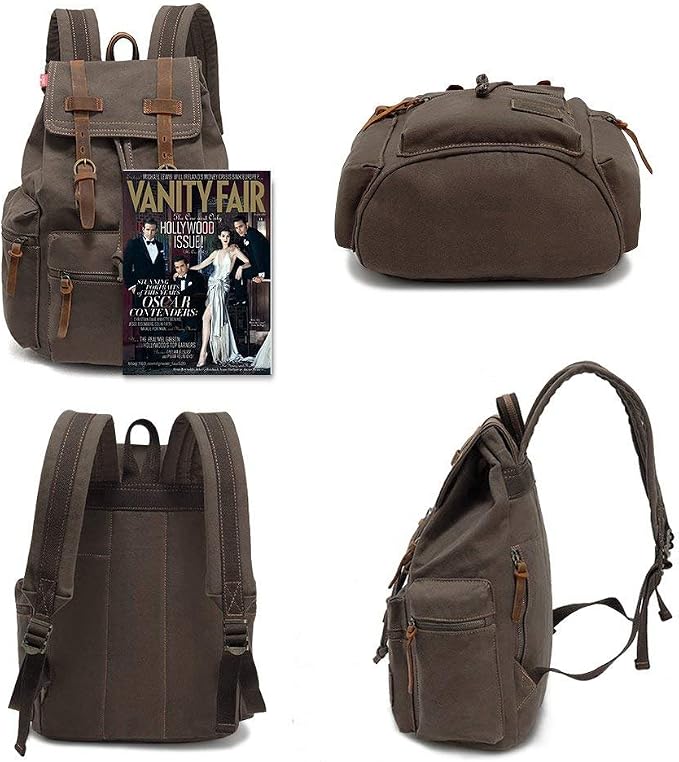 AUGUR High Capacity Canvas Vintage Backpack - Image 3