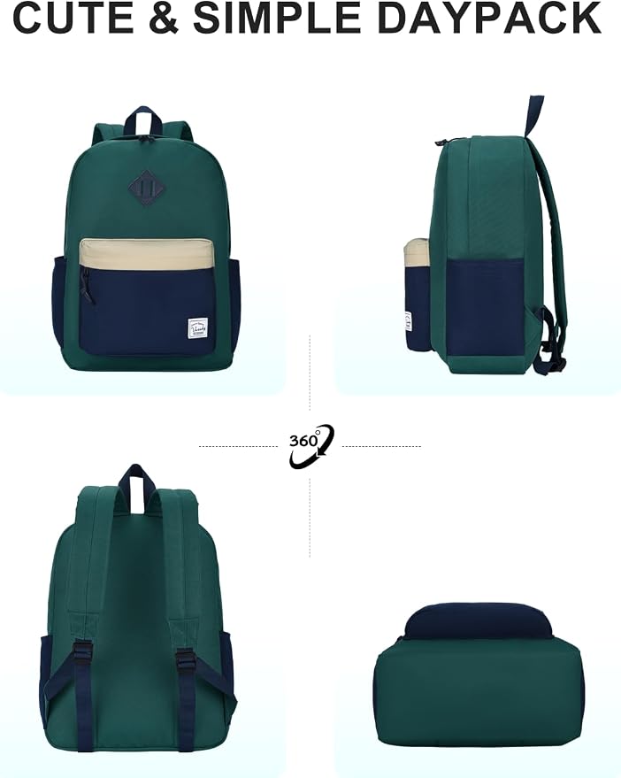 VASCHY Lightweight Backpack for School, Water Resistant Classic Bookbag - Image 6