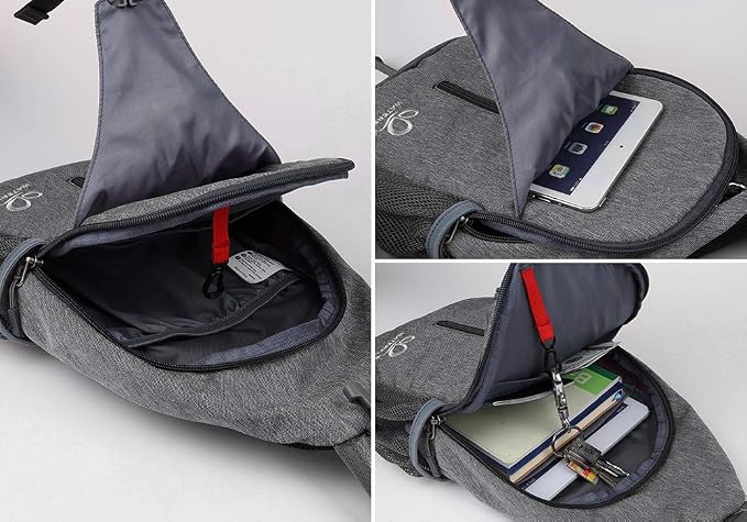 WATERFLY Crossbody Sling Backpack Sling Bag Travel Hiking Chest Bags Daypack - Image 3