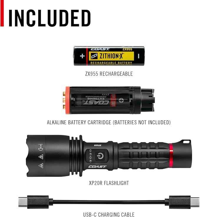 Coast XP20R 4000 Lumen USB-C Rechargeable LED Flashlight - Image 10