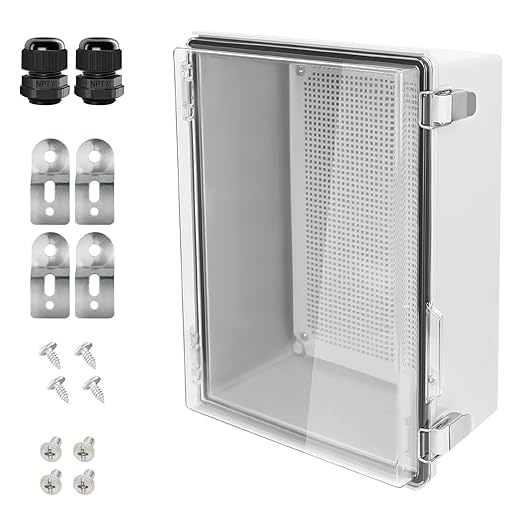 LeMotech Electrical Box, IP67 Waterproof Hinged Clear Cover Stainless Steel by LeMotech