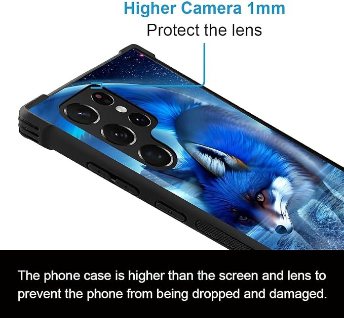 for Samsung Galaxy S23 Ultra Case, Snowy Mountain Fox Lake Pattern Graphic - Image 2