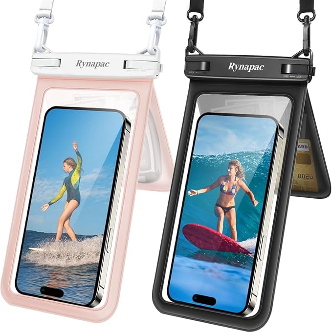 Rynapac IPX8 Waterproof Phone Pouch 2 Pack, Double Space Waterproof Phone Case by Rynapac