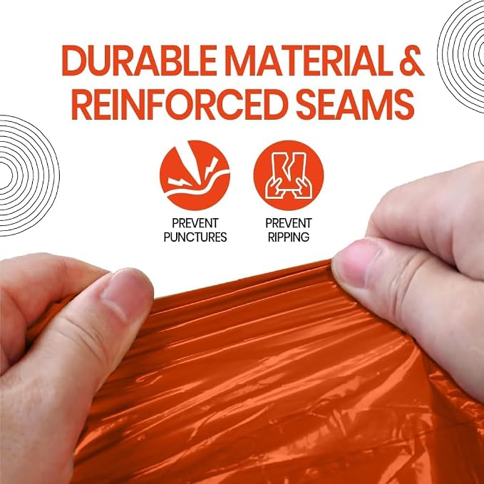 Emergency Survival Poncho Thermal Mylar Foil Coating Blanket - Image 5