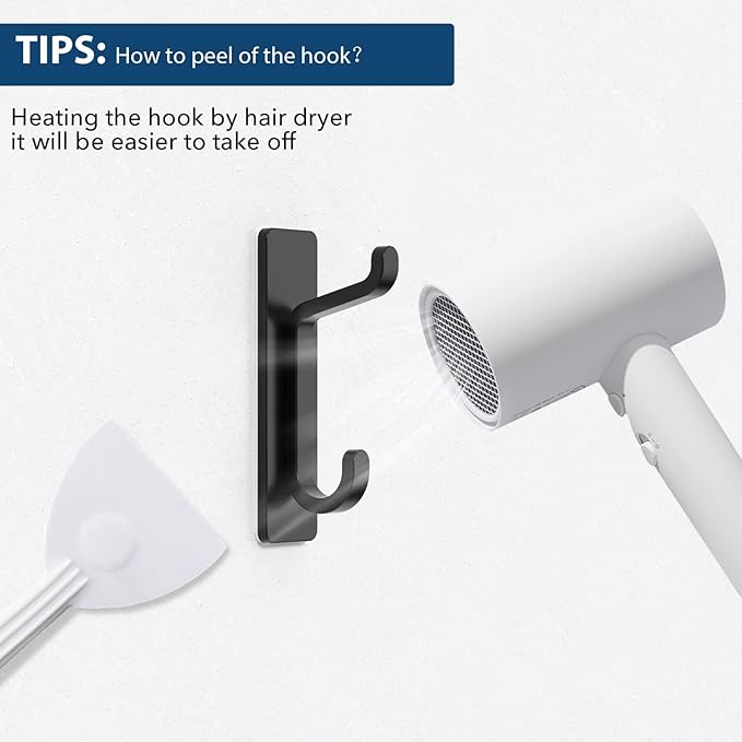 pickpiff Wall Hooks for Coat and Towel: 13LB Strong Adhesive Door Hanger Stick - Image 8