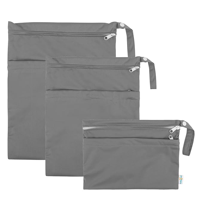 babygoal Wet Dry Bags for Baby Cloth Diapers, Washable Travel Bags, Gym Bag for - Image 2