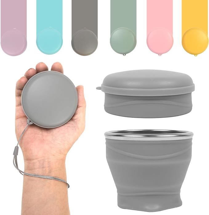 Collapsible Travel Cup with Lid by zhuzhiloono