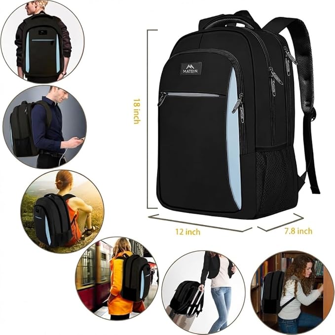 MATEIN Travel Laptop Backpack for Men, Business Anti Theft Slim Sturdy Laptops - Image 3
