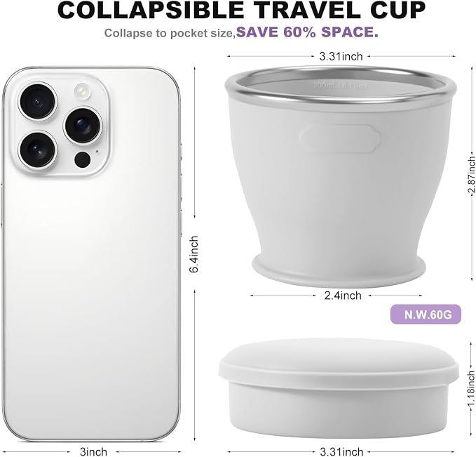 Collapsible Travel Cup, BPA-Free Reusable Water Cup, Lightweight Drinking Cups - Image 4