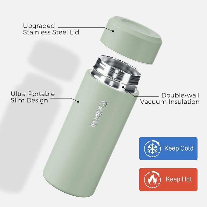 【Upgraded】Exllena Small Insulated Water Bottle 8 oz/250ml– Mini Insulated Water - Image 3