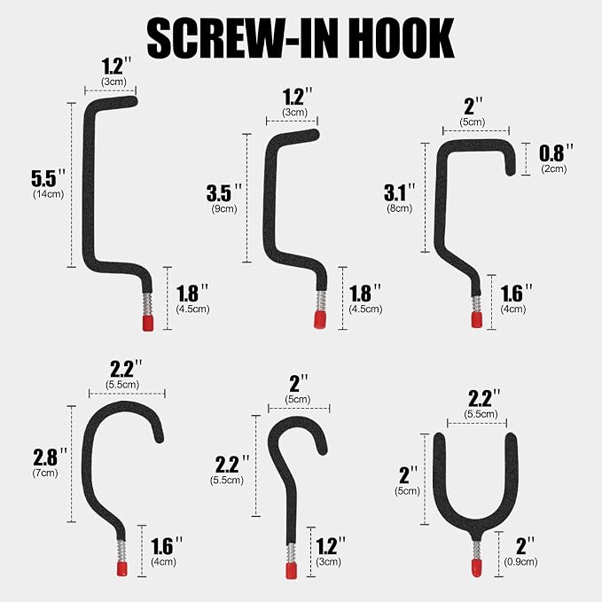 Garage Hooks Heavy Duty, Wall Mounted Steel Tool Hangers - Image 2