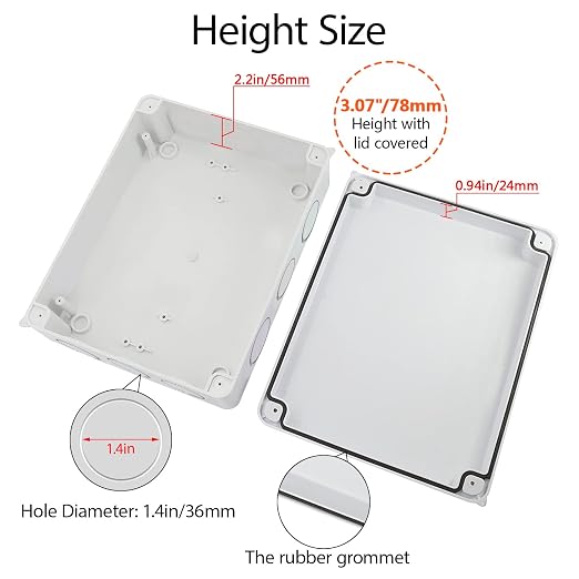 LeMotech Junction Box, Electrical Box IP65 Water Resistant Dustproof ABS - Image 5