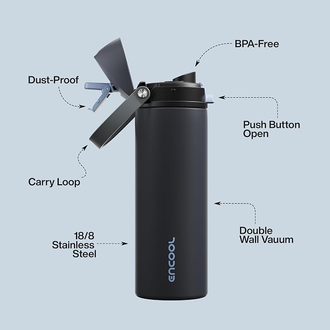Insulated Water Bottle with Straw - Image 4
