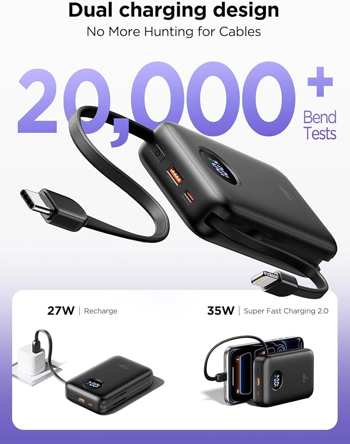 Aioneus Portable Charger, 35W PD Fast Charging Power Bank 20000mAh, Battery Pack - Image 6