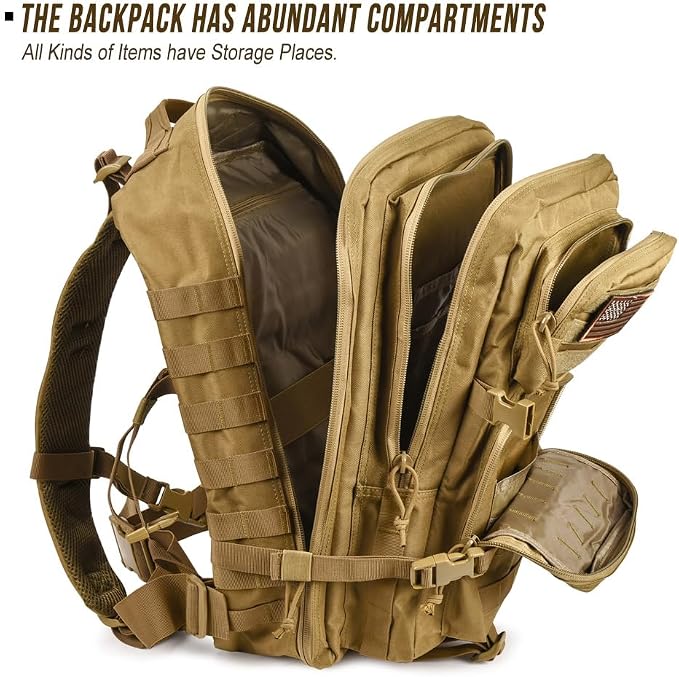 45L Tactical Backpack for Men Women, Military Assault Pack - Image 3