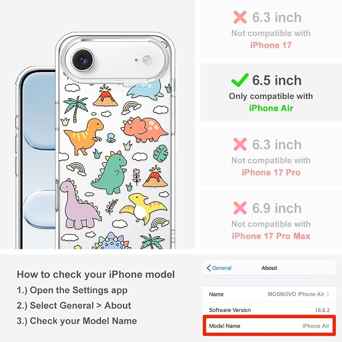 MOSNOVO for iPhone Air Case | Military Grade 6.6ft Drop Tested | Camera Control - Image 2