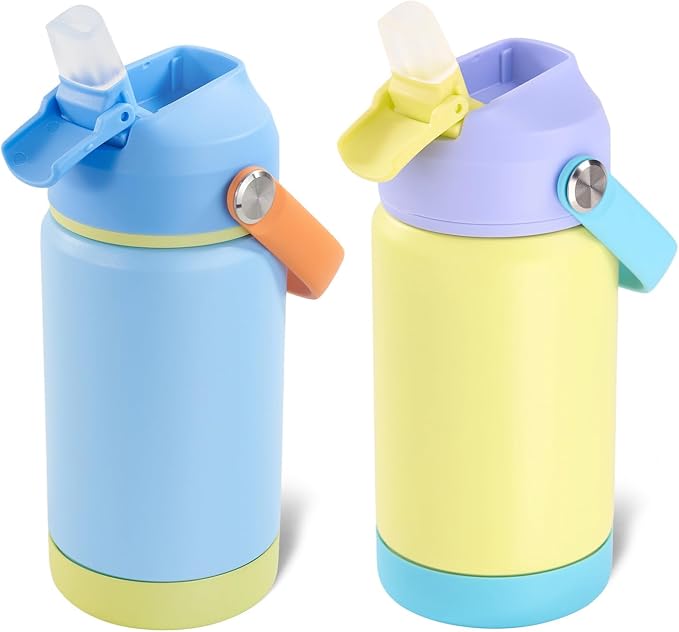 Kerilyn 12oz Kids Water Bottle 2 Pack, Stainless Steel Insulated Water Bottle by Kerilyn