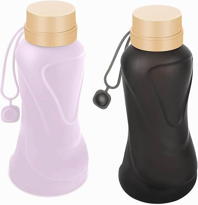 Collapsible Water Bottles 2 Pack, Leak Proof, BPA Free, by HighQualityBetterLife