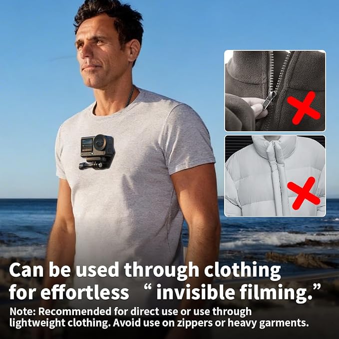 Magnetic Action Camera Chest Mount, Magnetic Neck Mount + Adjustable Neck Strap - Image 8