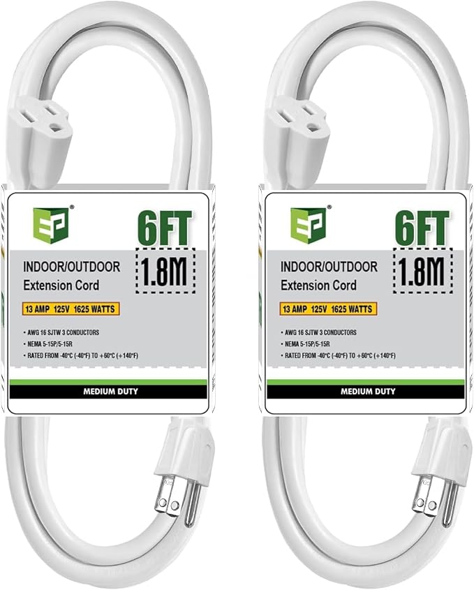 EP 2 Pack 6 Ft Outdoor Extension Cord by ENERGYPRO