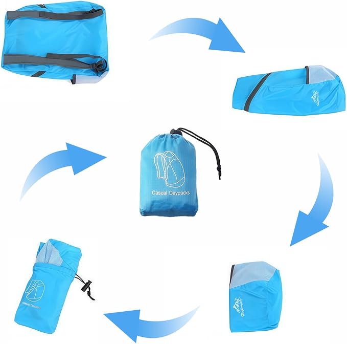 Ultra Lightweight Travel Foldable Backpack, Water Resistant Reusable Hiking - Image 4