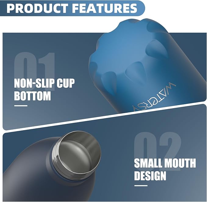WATERSY Stainless Steel water bottles, 17oz/500ml Insulated Water Bottles - Image 5