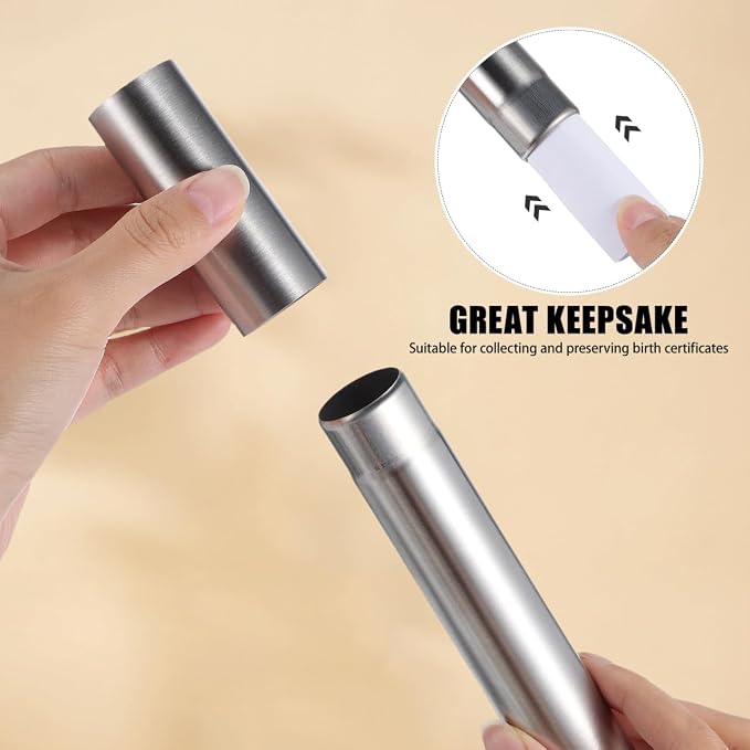 DOITOOL Stainless Steel Cylinder Box 11.8 Inch Document Storage Tube - Image 2