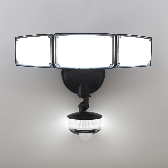 LUTEC 74W 8000 Lumen Motion Sensor Outdoor Lights, 5000K Daylight, IP65 by LUTEC